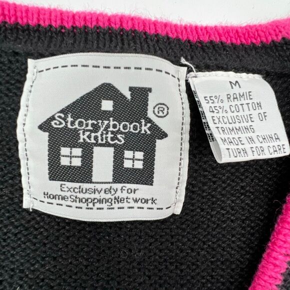 STORYBOOK KNITS Sweater Women's Medium Multicolor Cardigan Peace Love Diversity - Picture 5 of 15